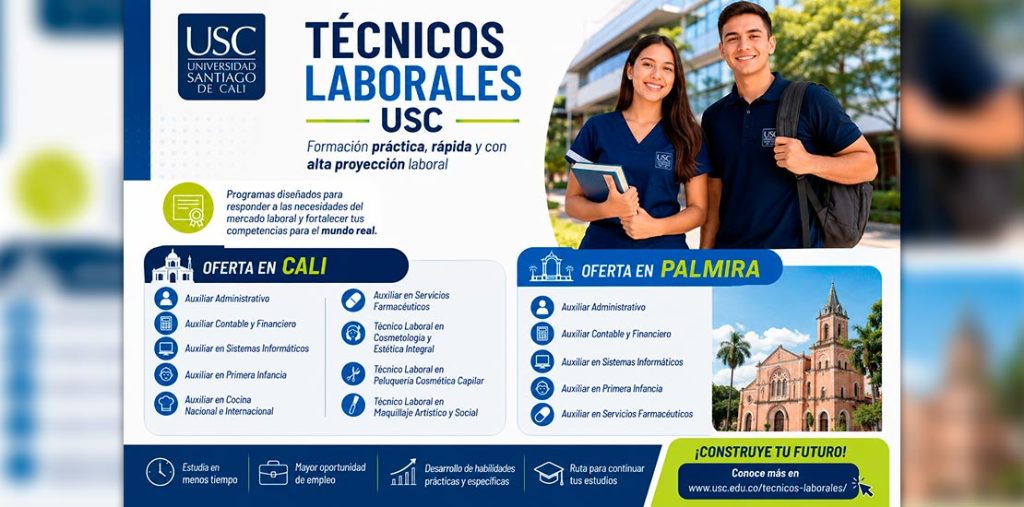 Cali y Palmira fortalecen oportunidades de estudio con la oferta de técnicos laborales de la USC