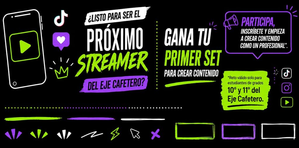 ¿Sueñas con ser Streamer y vives en el Eje Cafetero? Gana un set profesional y comienza a crear contenido