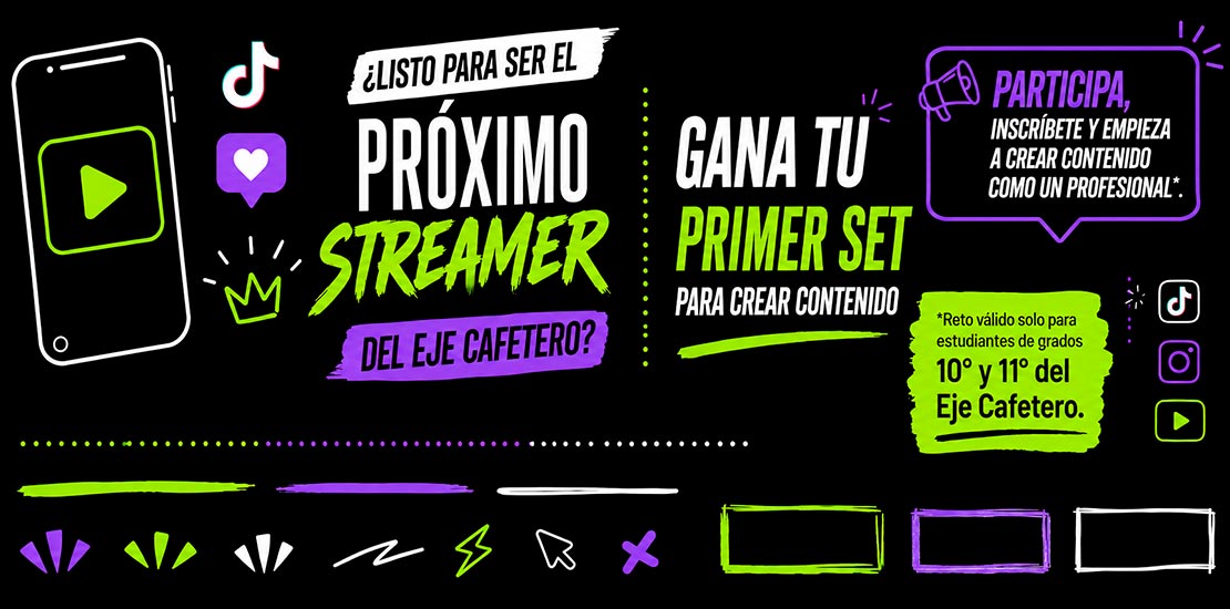¿Sueñas con ser Streamer y vives en el Eje Cafetero? Gana un set profesional y comienza a crear contenido