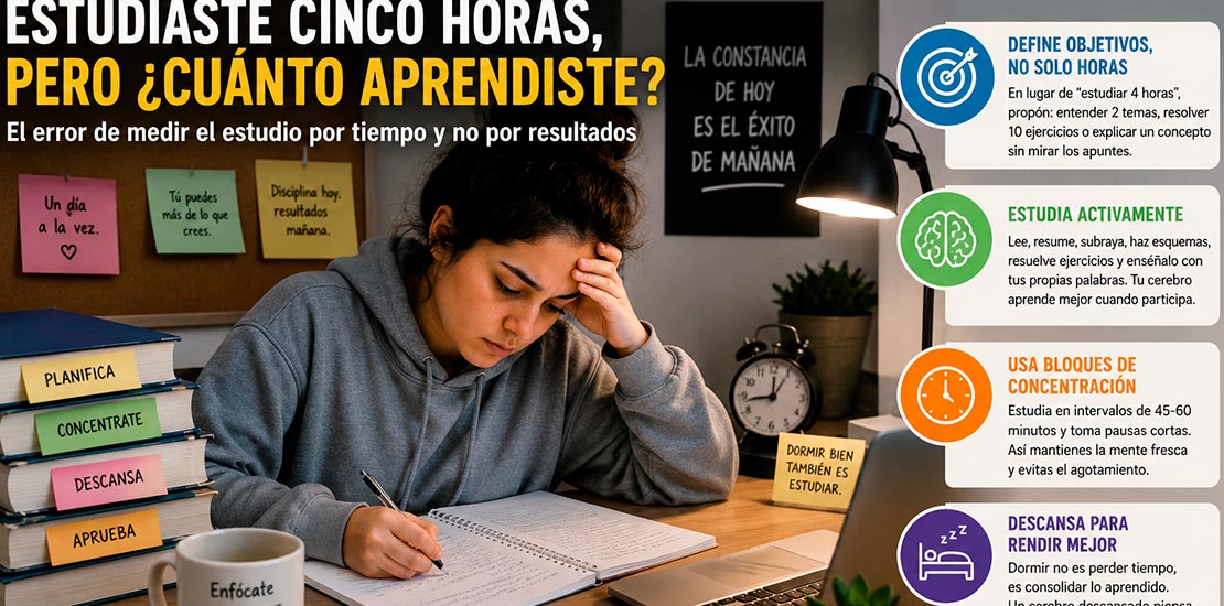 Estudiaste cinco horas, pero ¿Cuánto aprendiste?